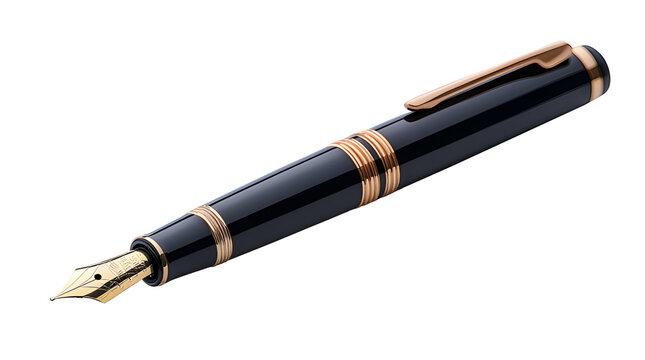 A black and gold fountain pen